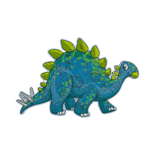 Puzzle Bois Enfant - Le Stégosaure Bleu (35 pcs)