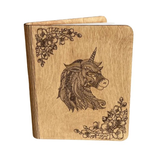 Unicorn Wooden Notebook (100 sheets)