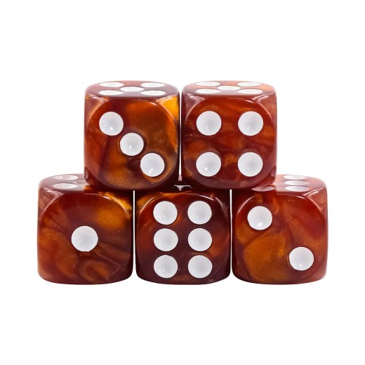 5er-Set W6 Würfel: Brown Pearl