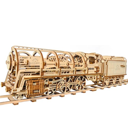 Ugears Steam Locomotive with Tender 443 pcs 3D Puzzle