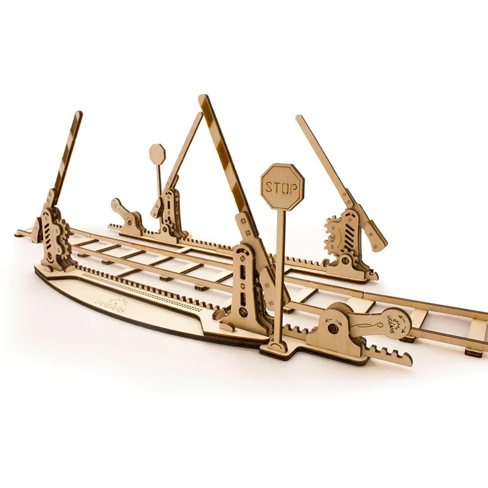 Ugears Schienen und Bahnübergang 196 Teile 3D-Puzzle