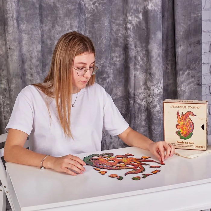 Holzpuzzle für Kinder: Eichhörnchen (118 Teile)