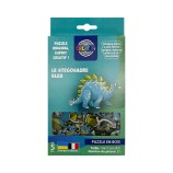 Holzpuzzle für Kinder: Blauer Stegosaurus (35 Teile)