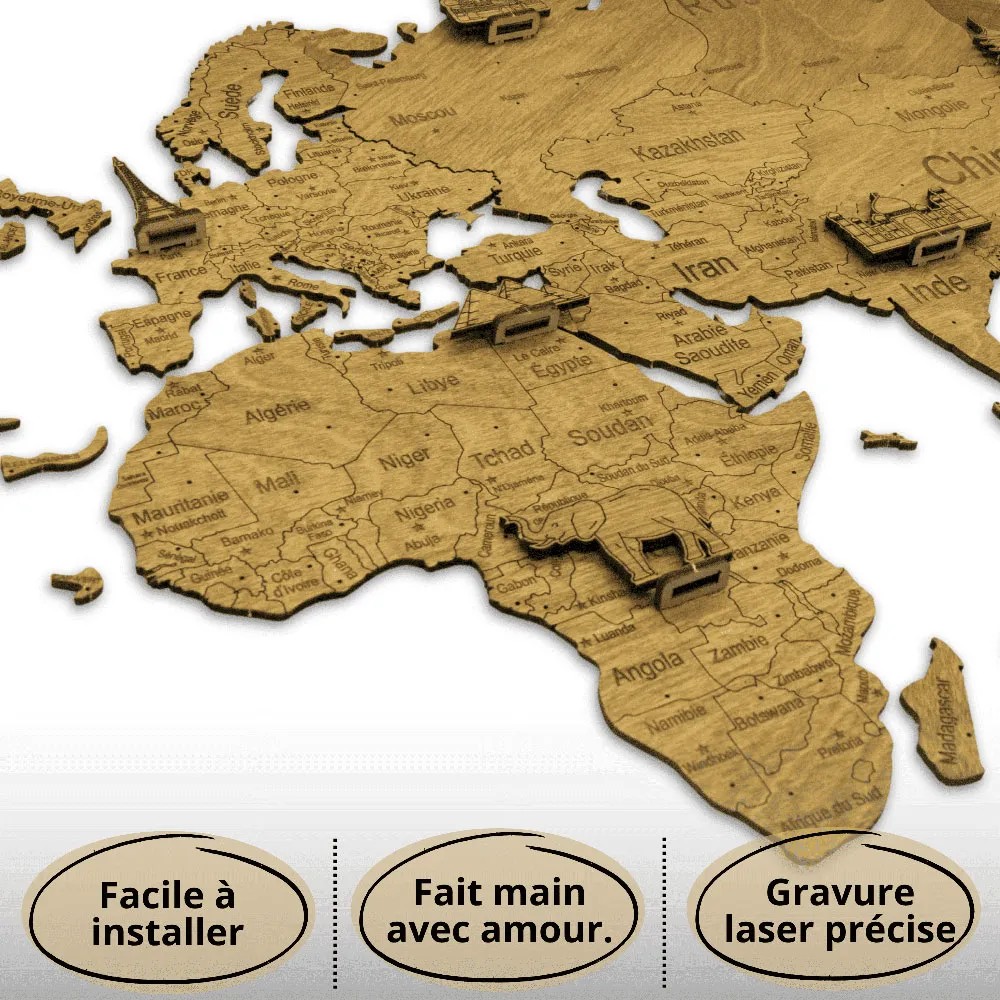 Carte du Monde 2D M (70x100 cm)