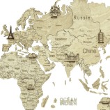 Carte du Monde 2D Claire M (70x100 cm)