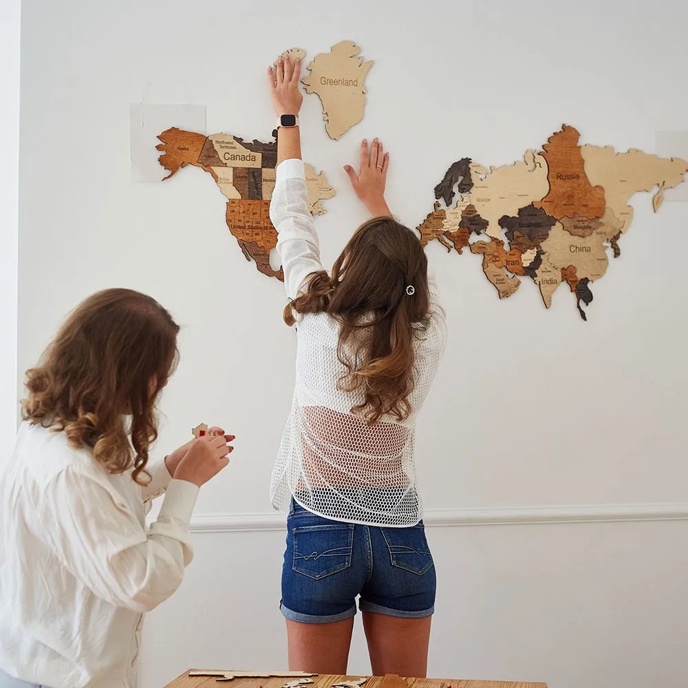 Carte du Monde 3D Multicolor XL (120x200 cm)
