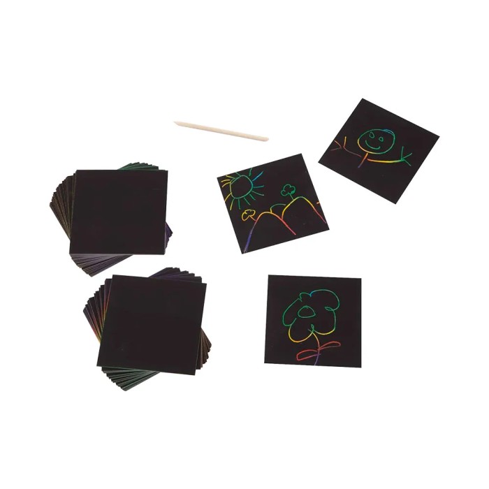 Scratch Art : 125 Mini Feuilles Arc-en-Ciel