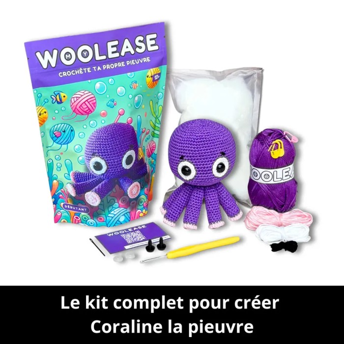 Häkelset Coraline der Krake
