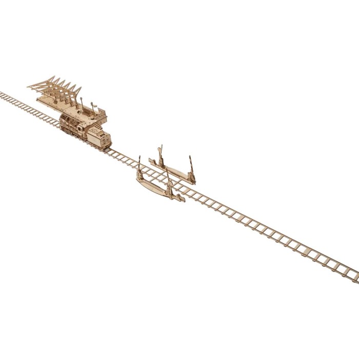 Ugears Schienen und Bahnübergang 196 Teile 3D-Puzzle