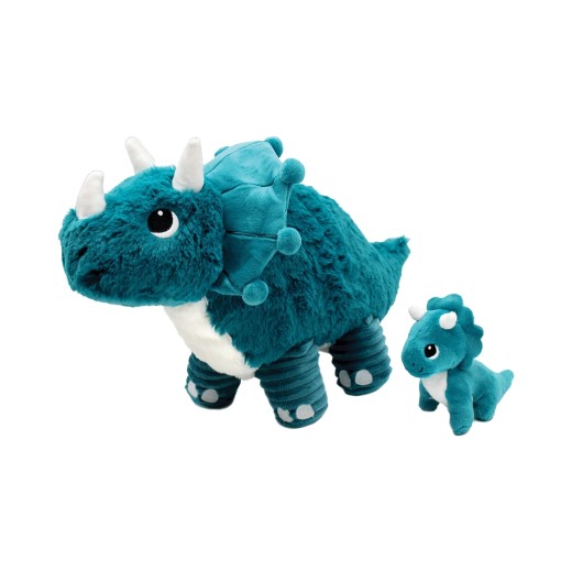 Peluche Triceratopo Mamma & Cucciolo Blu