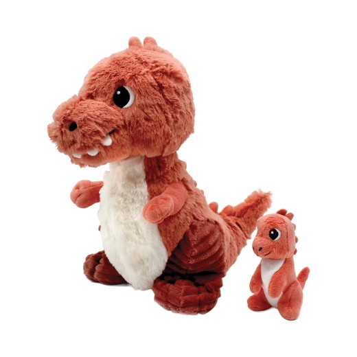 T-Rex Plush Mum & Baby Terracotta