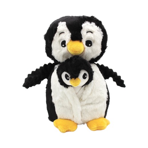 Peluche Iglou le Pingouin Maman & Bébé Noir