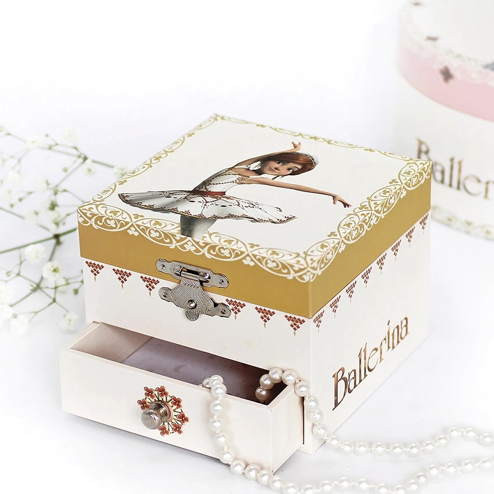 Boîte à Musique Cube Ballerine Beige Phospho