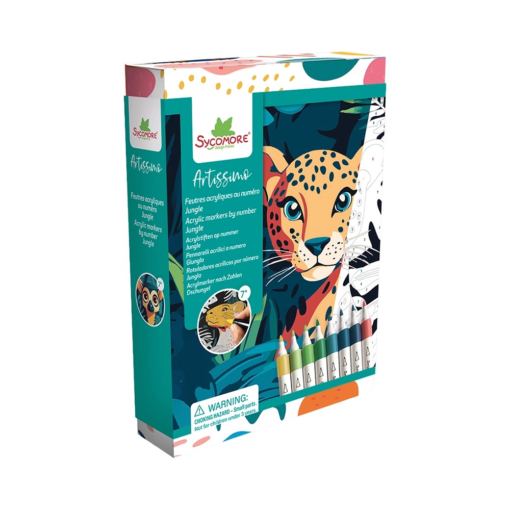 Artissimo S Paint by Numbers Acrylic Markers Jungle