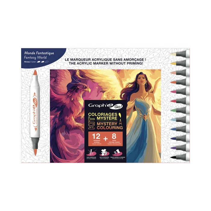 Graph'it Go Mystery Colouring Kit Fantasy World