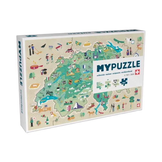 MyPuzzle 252 Teile Schweiz Karte