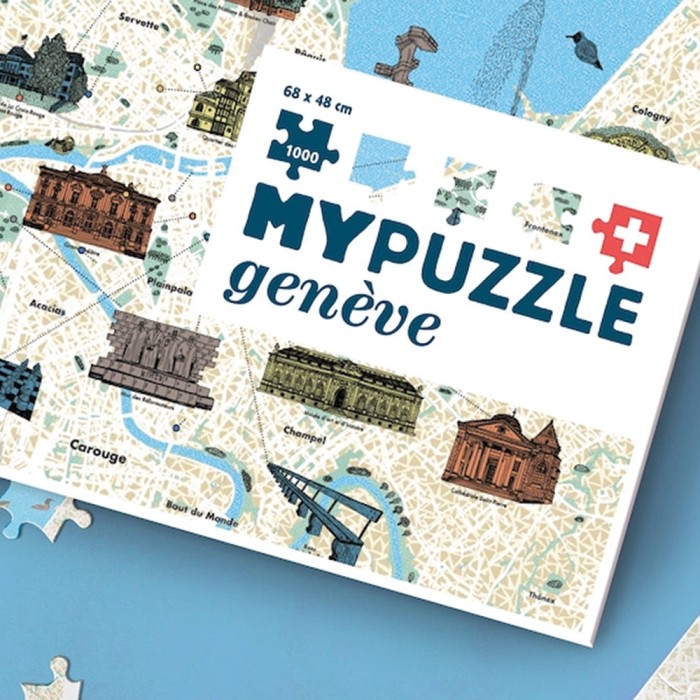 MyPuzzle 1000 Teile Genf Stadtplan