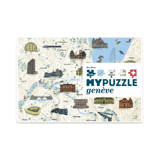 MyPuzzle 1000 Teile Genf Stadtplan