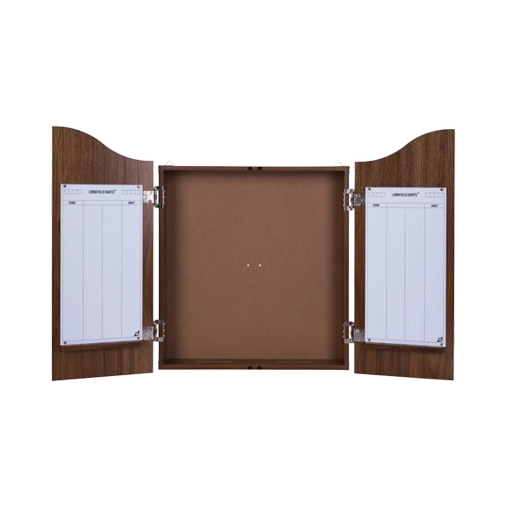 Dark Oak Dartboard Cabinet + 6 Darts 18g