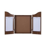 Armoire à fléchettes en chêne foncé avec cible et 6 fléchettes laiton 18g