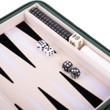 Backgammon 23cm Creme-Schwarz-Weiß Grüner Reißverschluss
