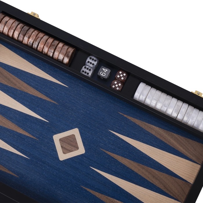 Backgammon Set 45cm Blue Walnut-Maple