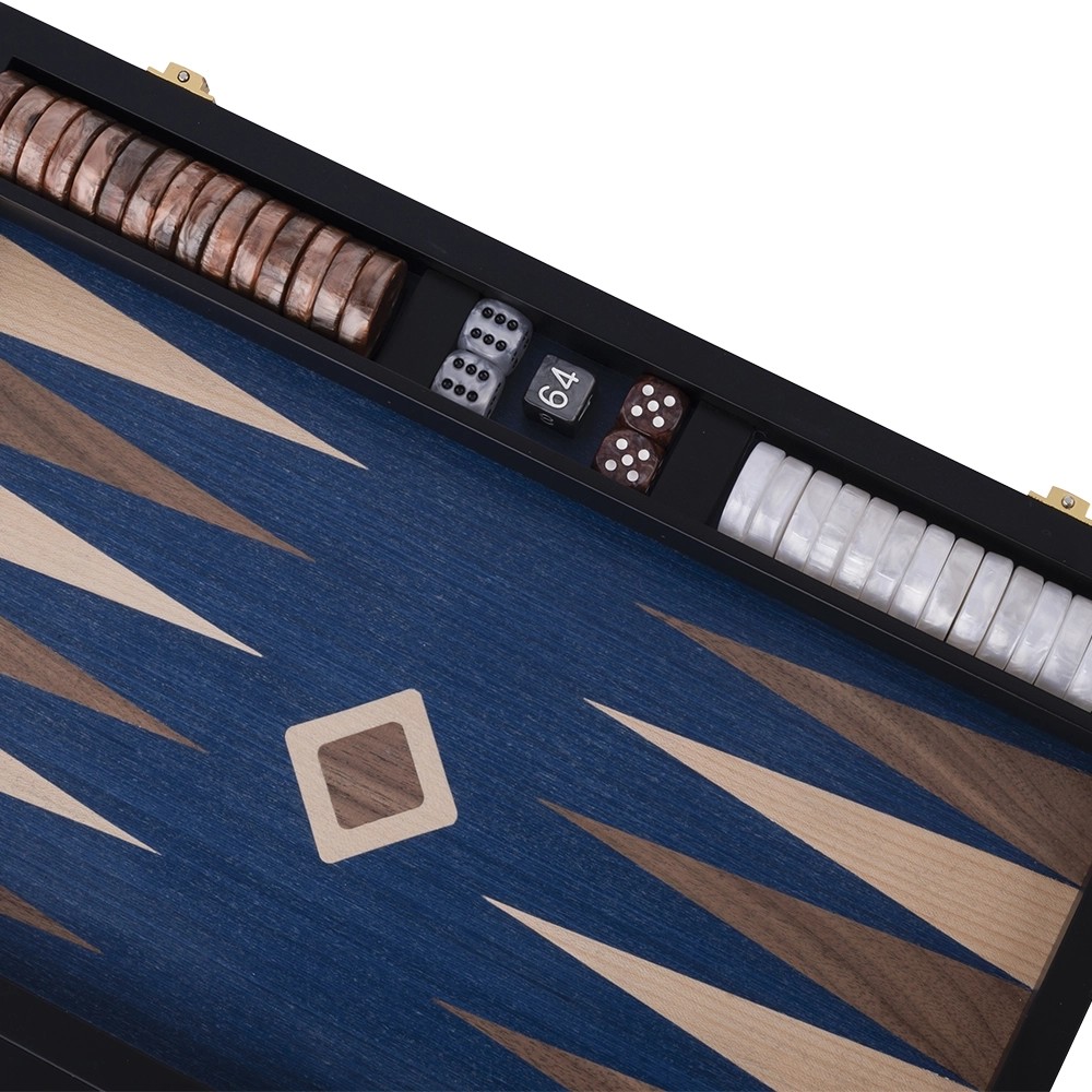Backgammon Set 45cm Blue Walnut-Maple