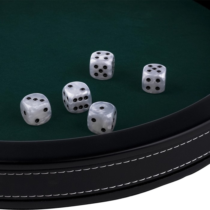Leather Dice Tray Black 28cm