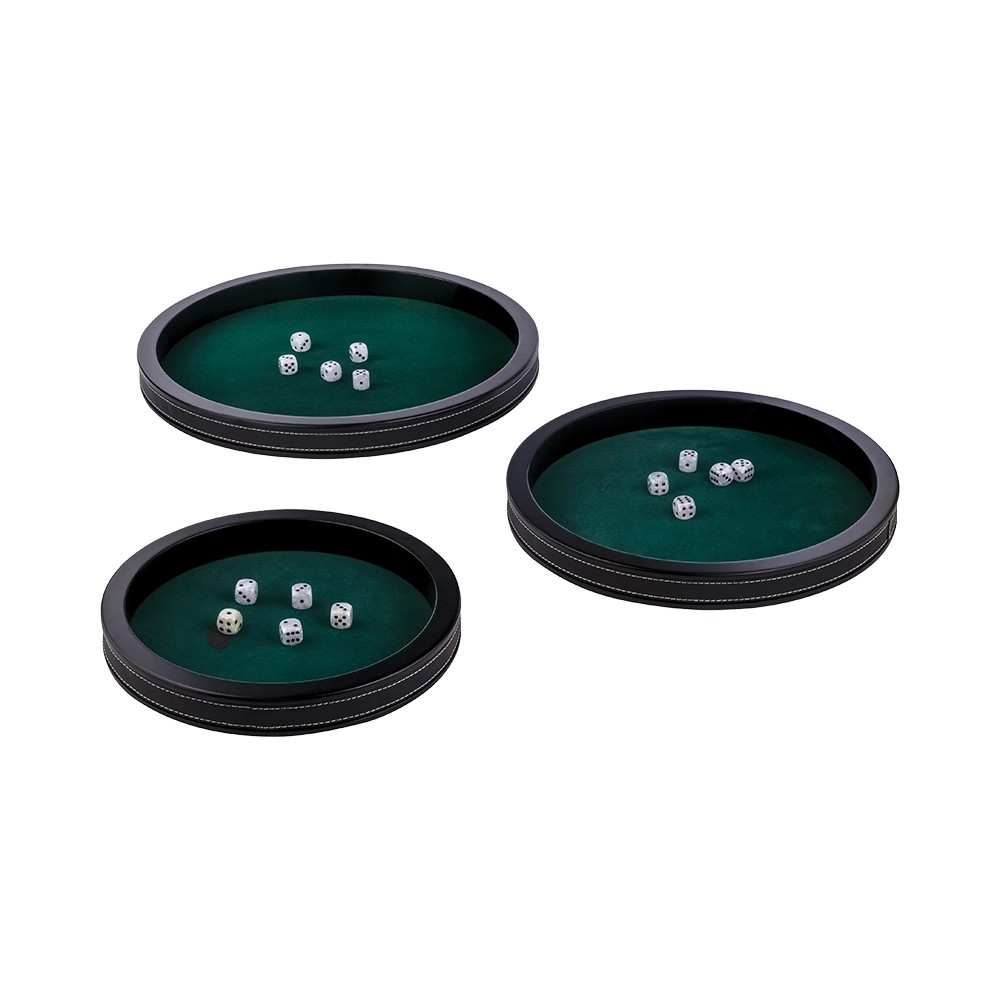 Leather Dice Tray Black 28cm