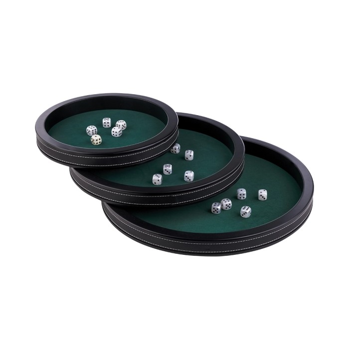 Leather Dice Tray Black 28cm