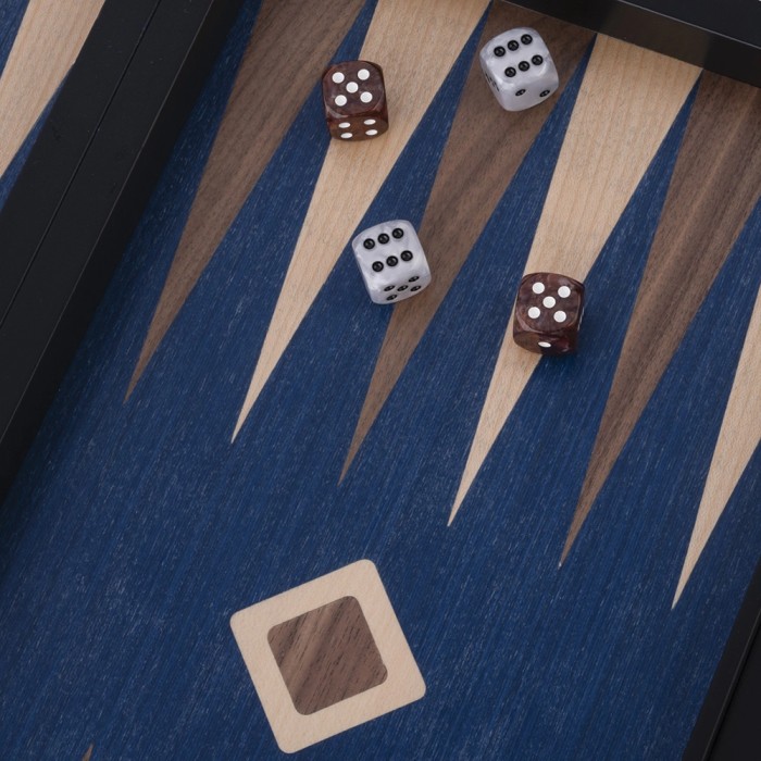 Backgammon Set 45cm Blue Walnut-Maple