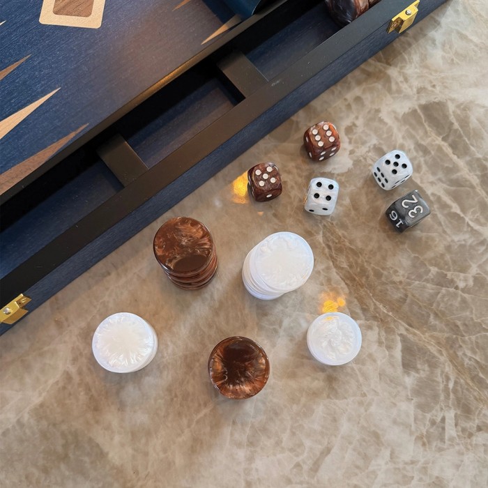 Backgammon Set 45cm Blue Walnut-Maple