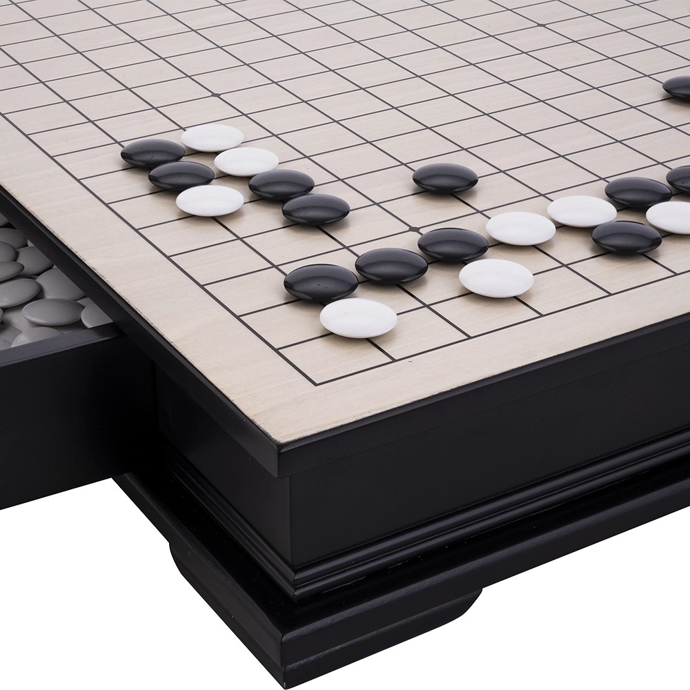 Go Game Set 50x44cm Wooden Board & Plastic Stones