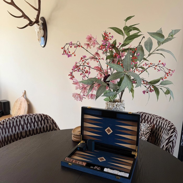 Backgammon Set 45cm Blue Walnut-Maple