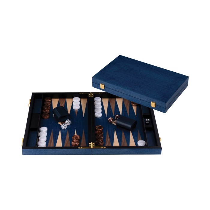 Backgammon Set 45cm Blue Walnut-Maple