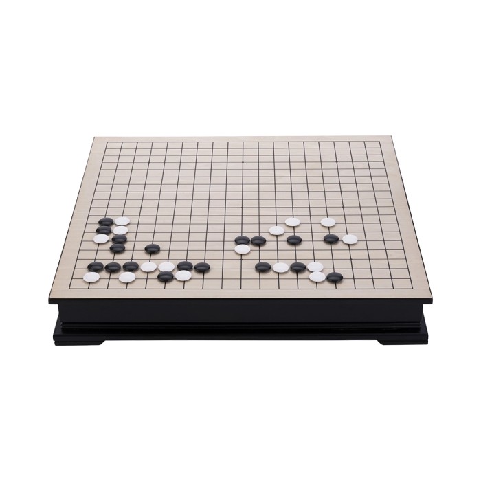 Go-Spiel 50x44cm Holzbrett und Kunststoffsteine