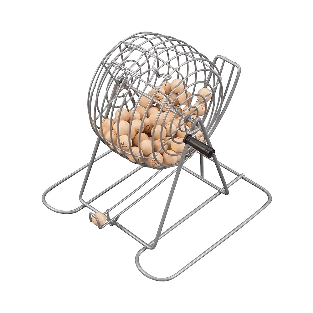 Bingo Cage Set Metal Cage & Wooden Master Board