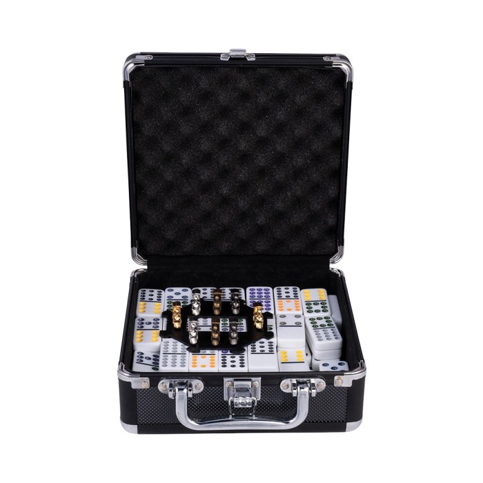 Mexican Train Double 12 Dominoes Aluminium Case
