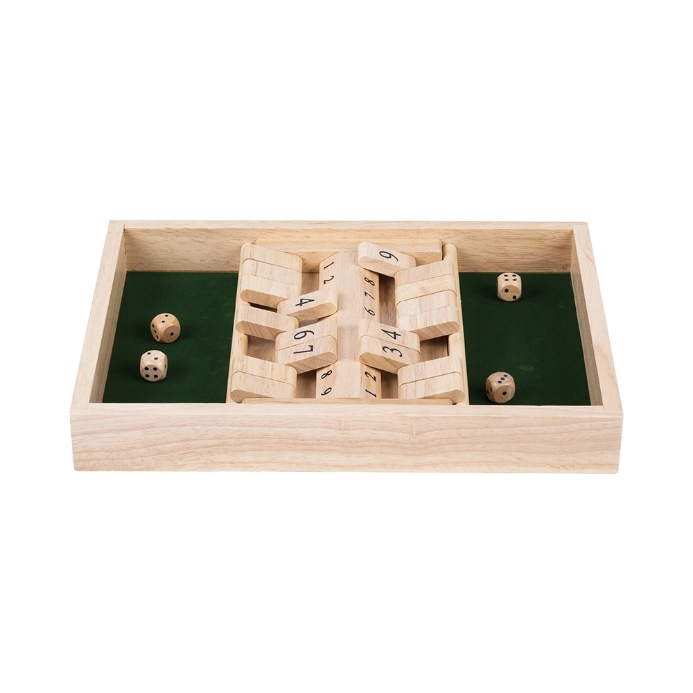 Shut the Box Doppel 34x24cm Heveaholz