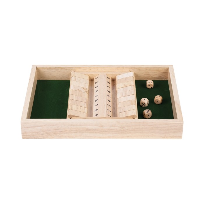 Double Shut the Box 34x24cm Rubberwood