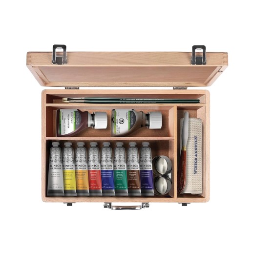 Winton Oil Colour Wooden Box Essentials 15 pcs
