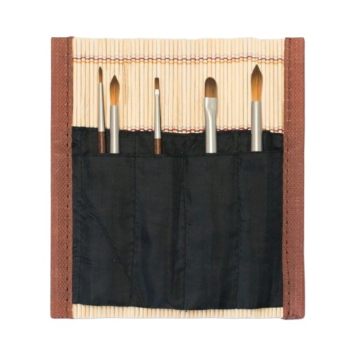Monet Bambus Pinselmatte mit 5 Mini-Pinseln