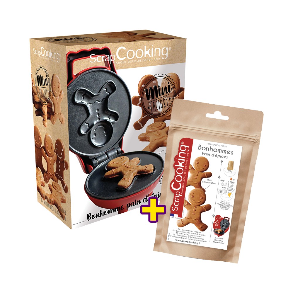 Mini Macchina per Waffle Omino di Pan di Zenzero e Preparato 190g