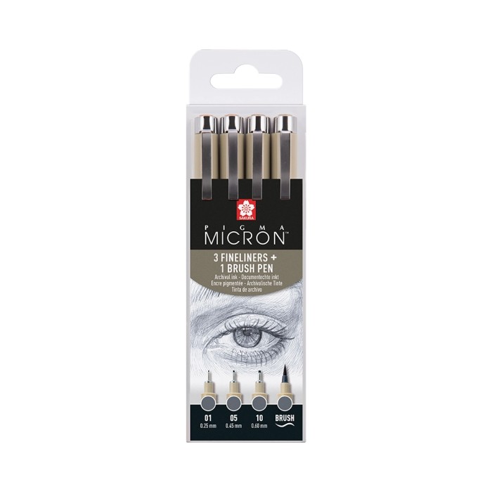 Sakura Pigma Micron Fineliner Set of 4 Cool Gray