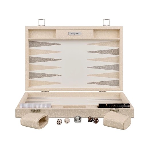 Competition Shagreen Backgammon Beige | Hector Saxe | L'Astuce