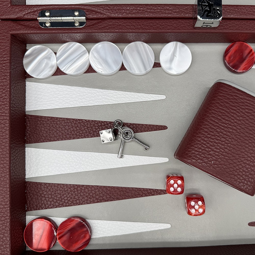 Medium Buffalo Leather Backgammon | Hector Saxe | L'Astuce
