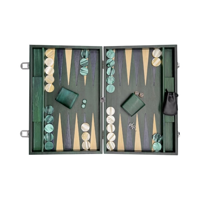 Large Patina Leather Backgammon