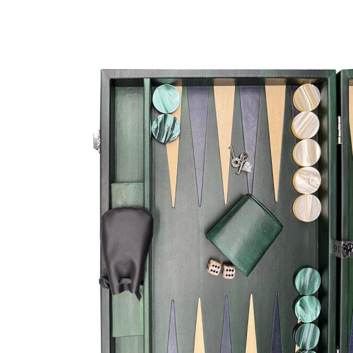 Großes Backgammon Patina-Leder