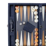 Cofanetto backgammon grande Hector Saxe in pelle Daniel con pedine 37mm, raddoppiatore in metallo e bussolotti