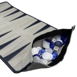 Backgammon de Voyage Roulable Clyde Gris Bleu